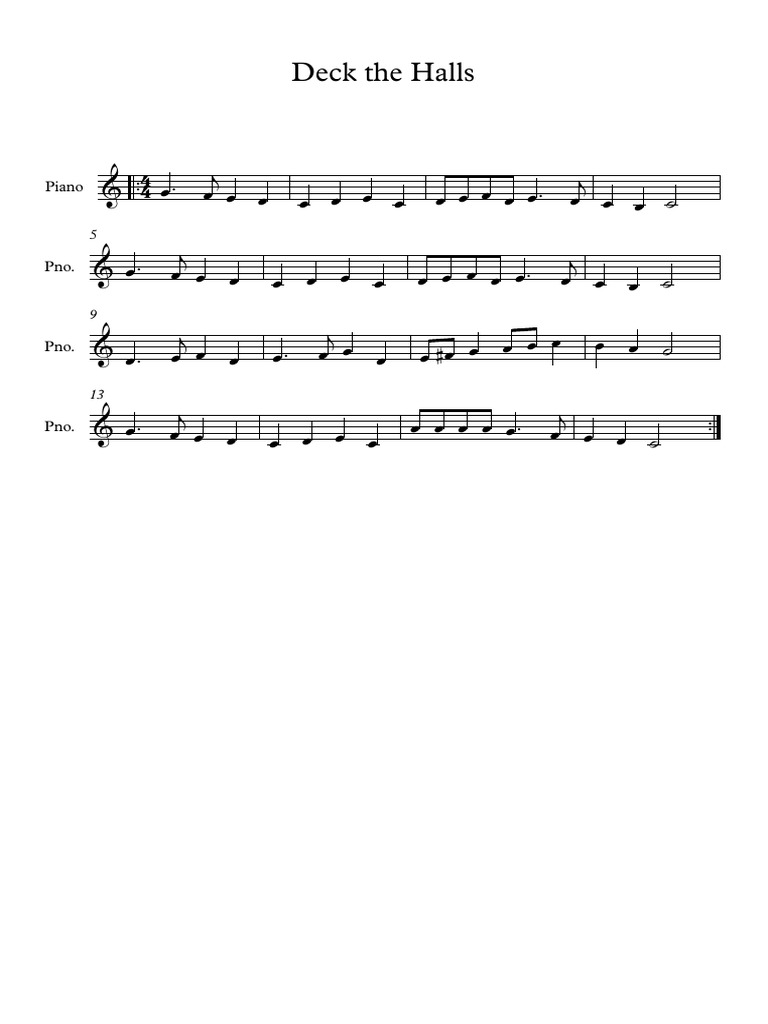 Deck The Halls Partitura Completa PDF