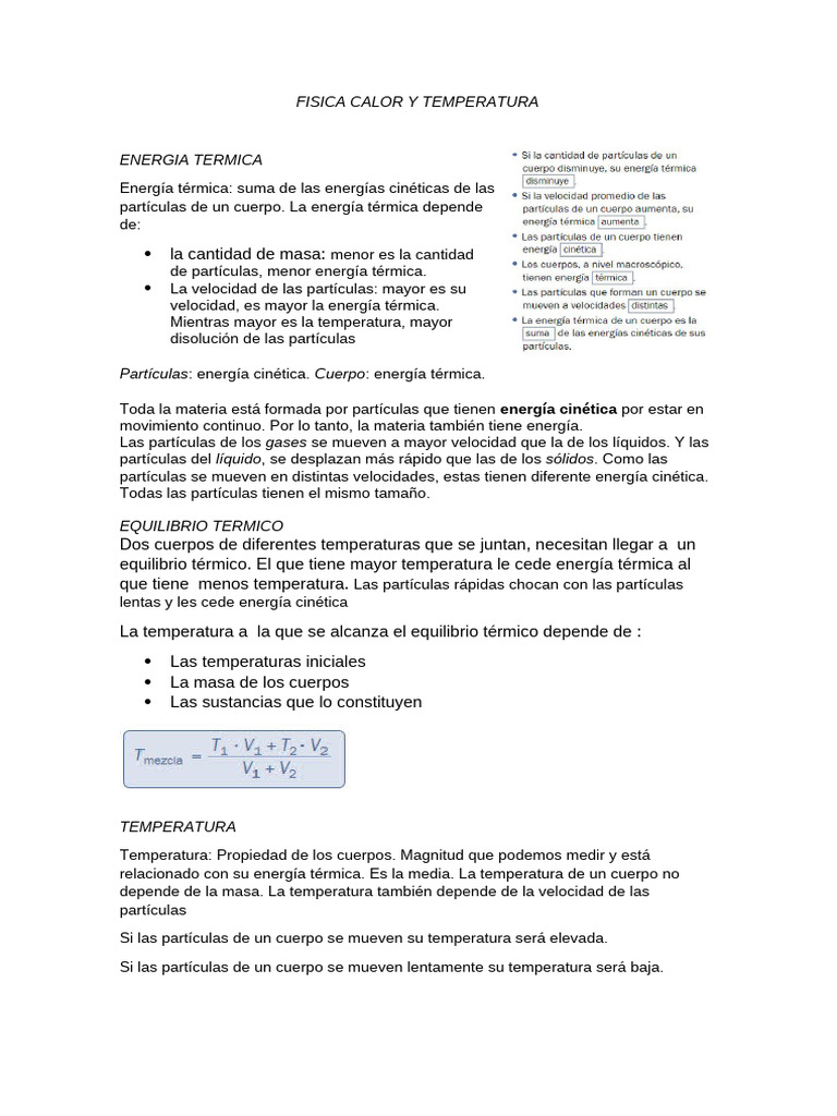 Fisica Calor y Temperatura | PDF
