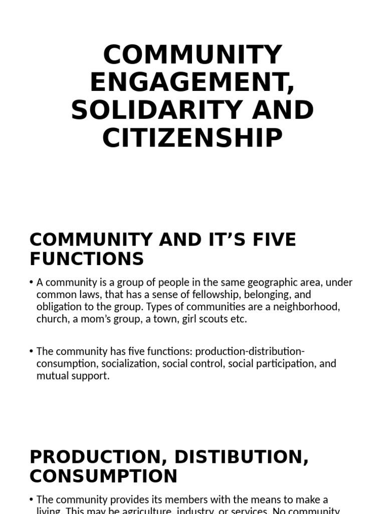 Community Engagement Solidarity And Citizenship Pdf