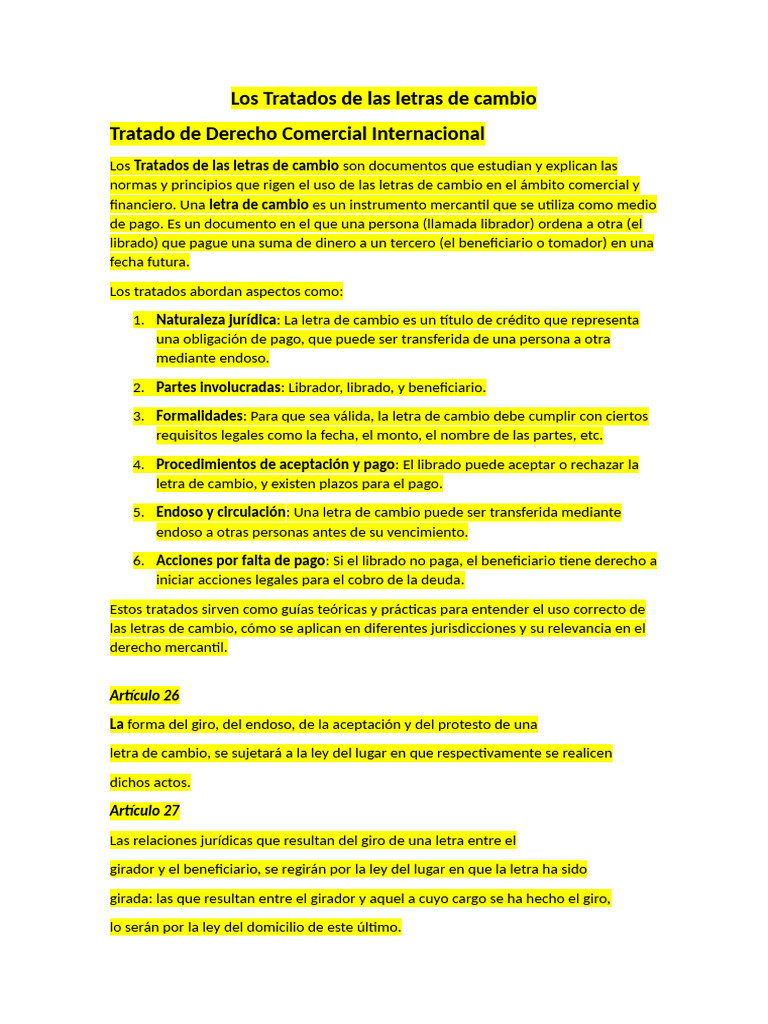 Los tratados de las letras de cambio pdf