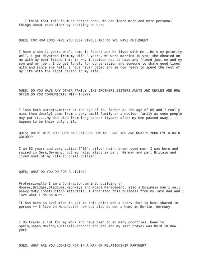 About Me First Chat | PDF