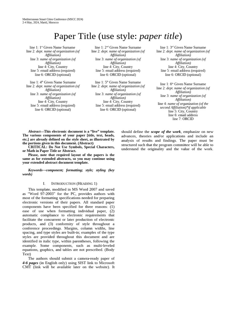 MSCC2024 Paper Requirements | PDF