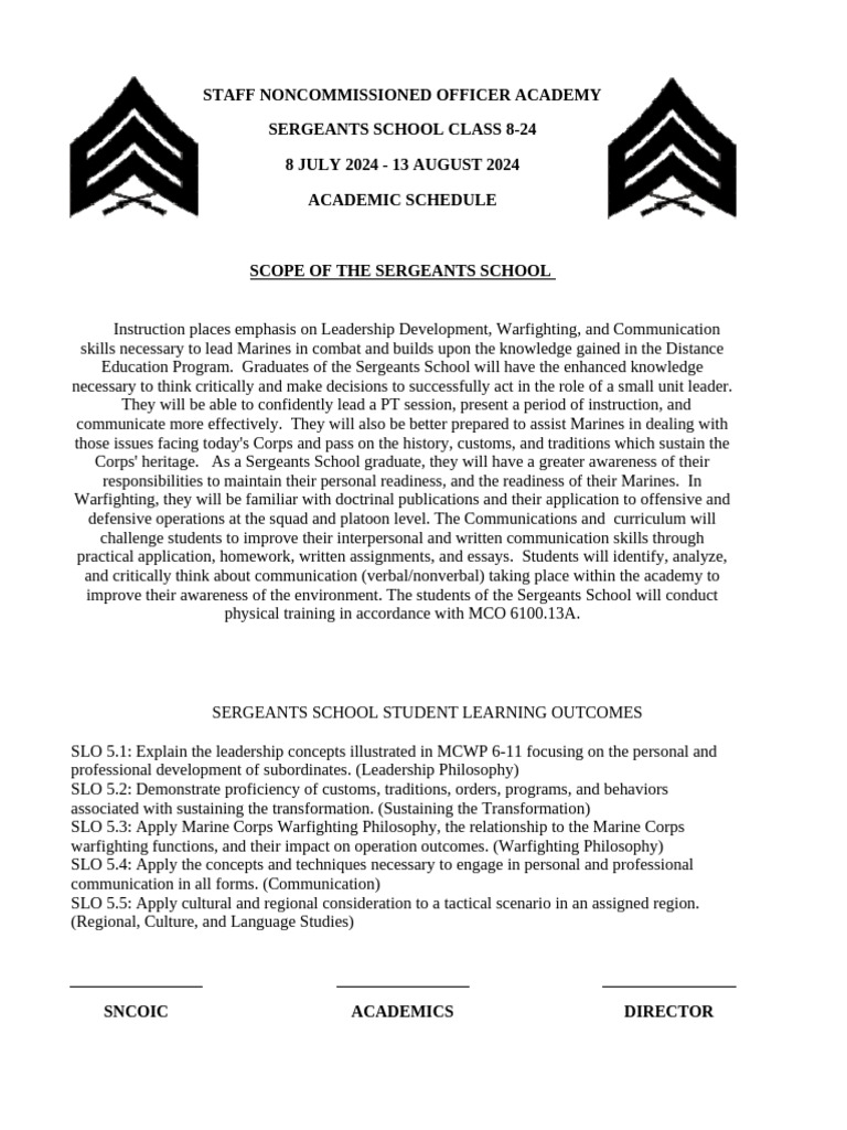 SSCH 8-24 Schedule | PDF