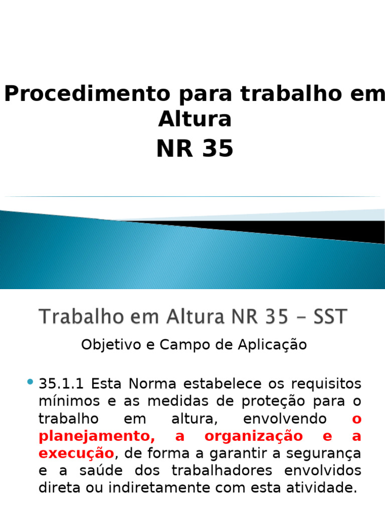 Trabalho Em Altura Nr 35 | PDF