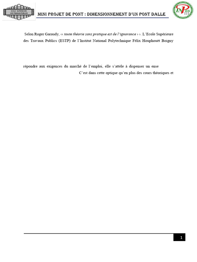 Rapport de Mini Projet de Pont TS RT 3 2018-2019 | PDF