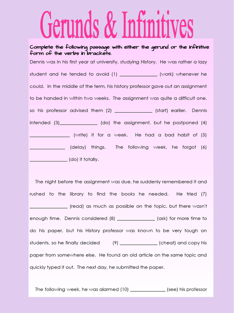 Gerunds and Infinitives | PDF