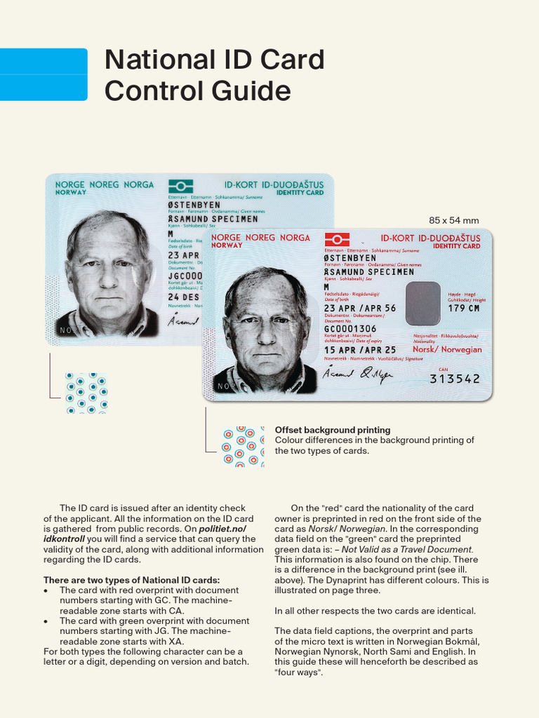 Control Guide National Id Card | PDF | Identity Document