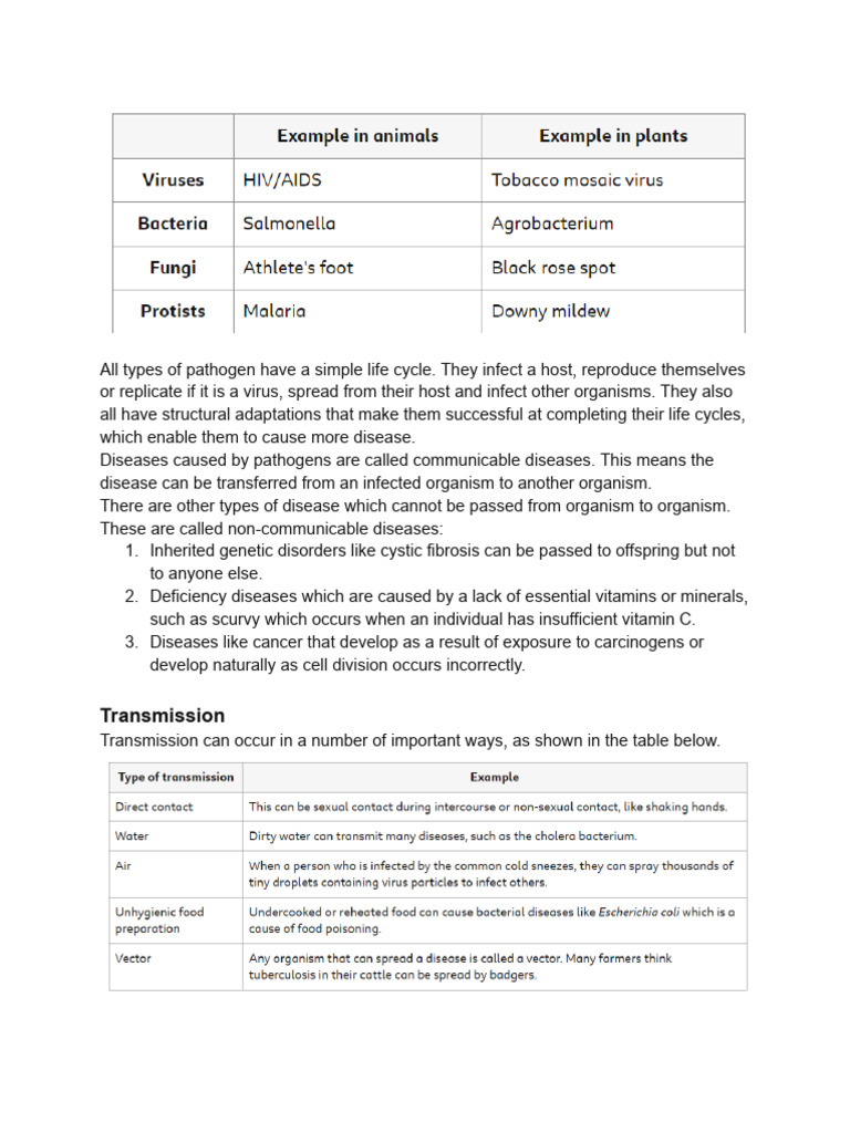 Microbes and Diseases Year 11C1 | PDF