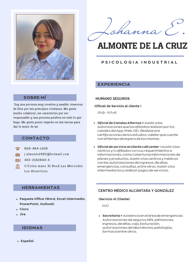 Currículum Johanna Almonte Actualizado Agosto PDF