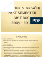 Past Semester Question MGT 300