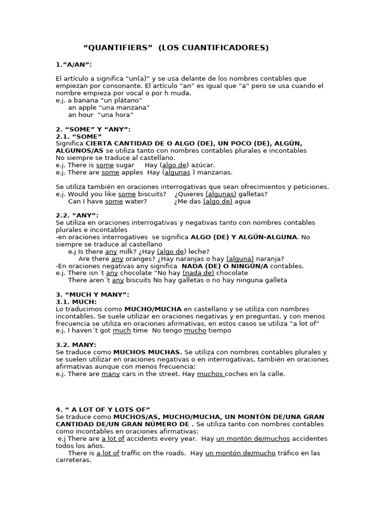 QUANTIFIERS | PDF