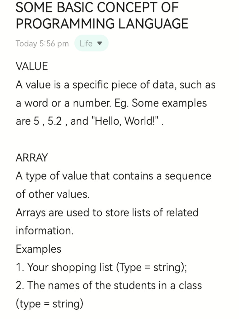 SOME BASIC CONCEPT OF PROGRAMMING LANGUAGE | PDF