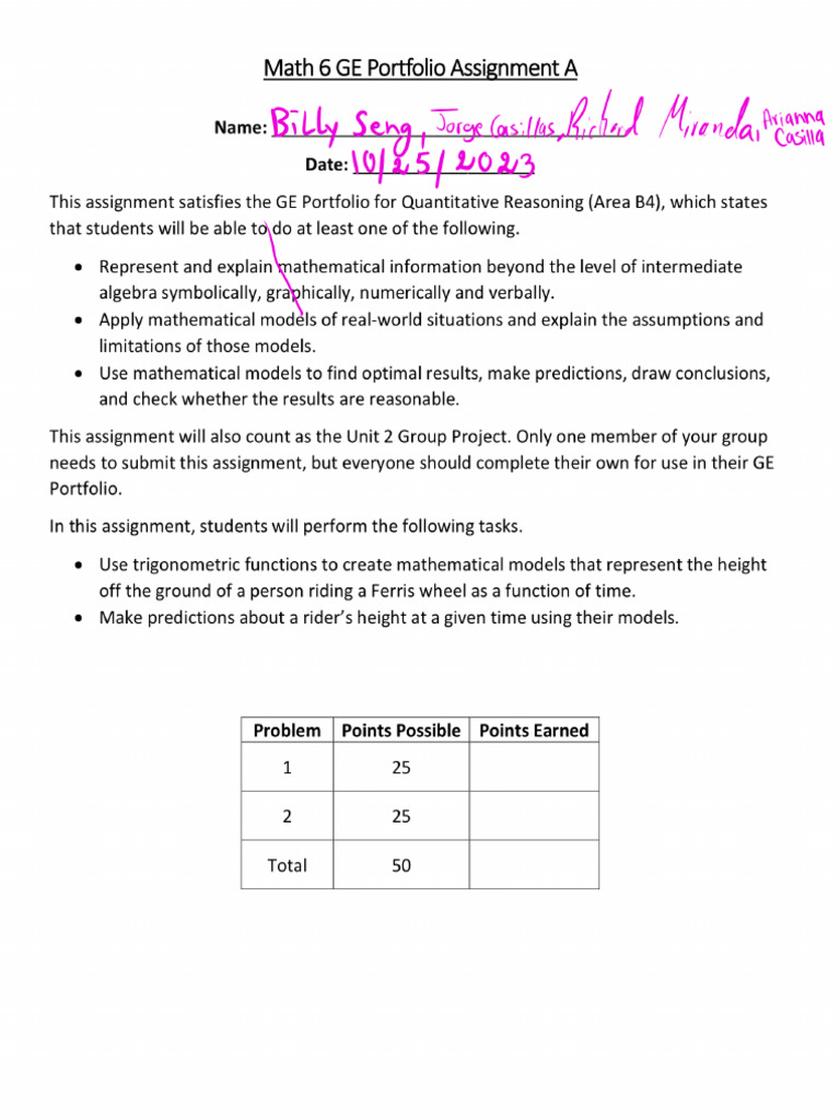 annotated-Math+6+Unit+2+Group+Project+A 2-1 | PDF