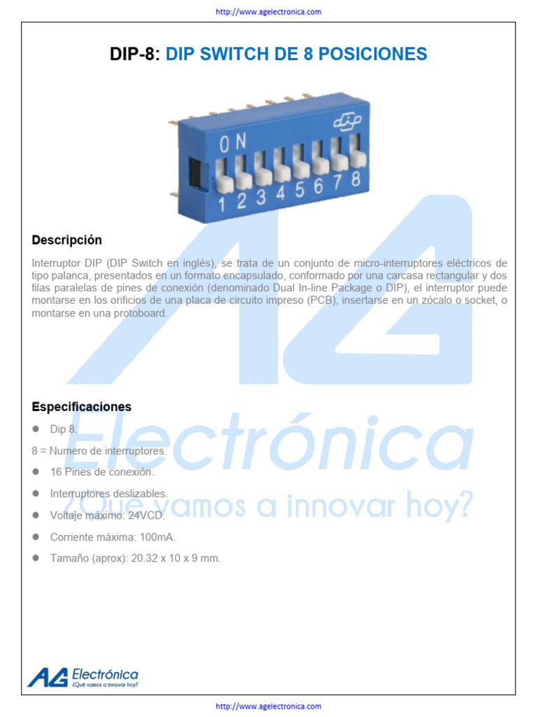 DIPSWITCH-8 Pines | PDF