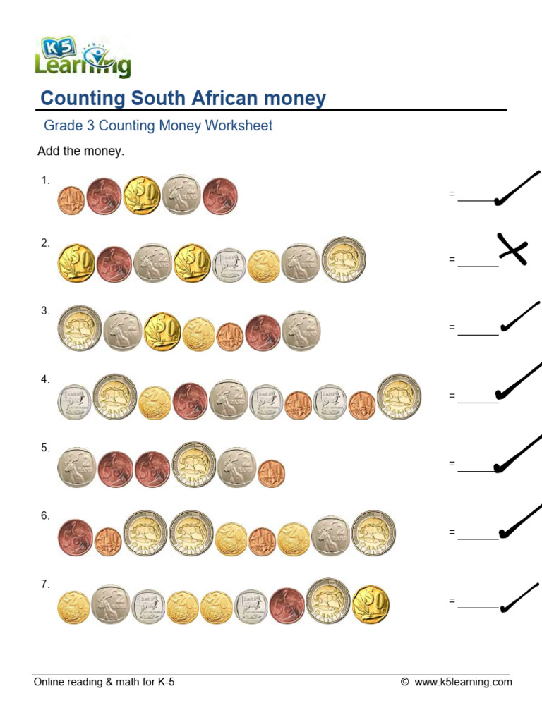 Grade 3 South African Money Worksheet | PDF