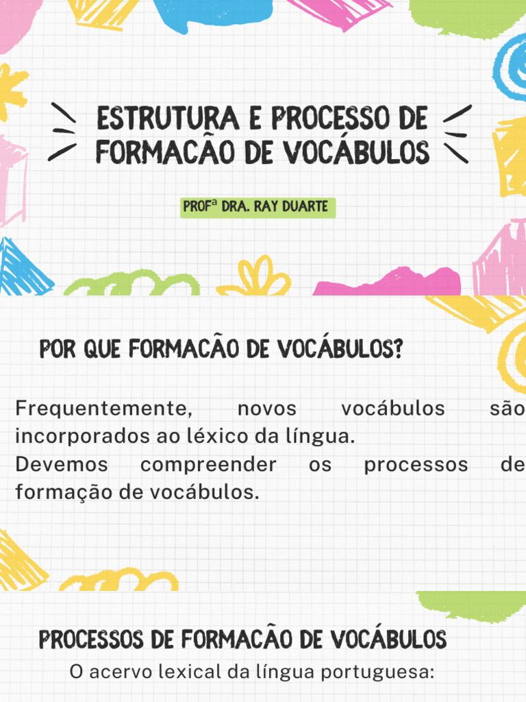 Formação de Vocábulos em Português | PDF | Substantivo | Carreira e ...