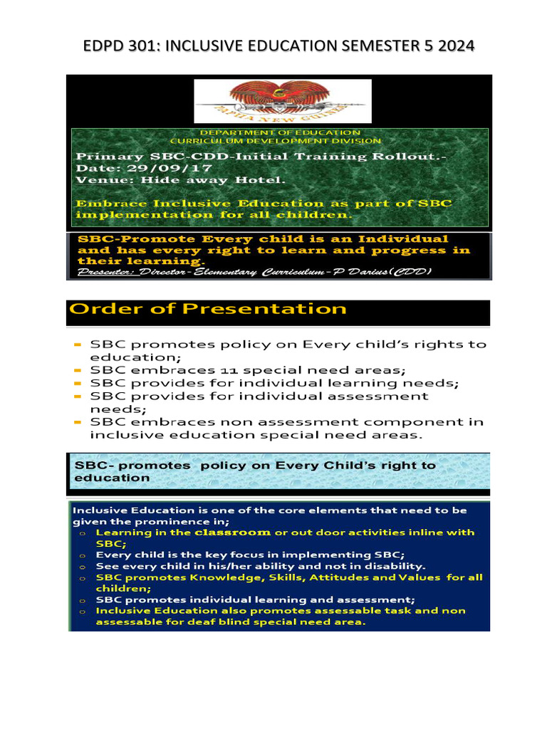 Edpd 301 Inclusive Education 2024 | PDF