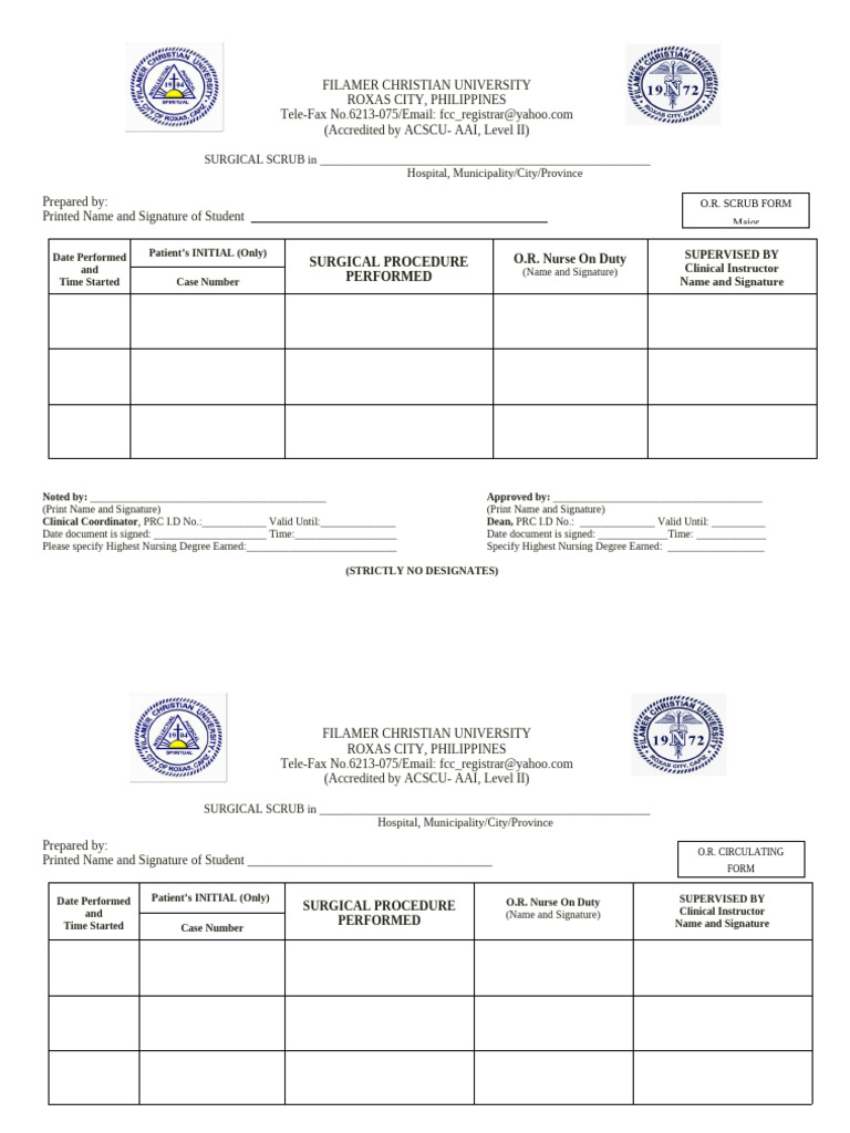 Scrub Form 2013 2014 | PDF