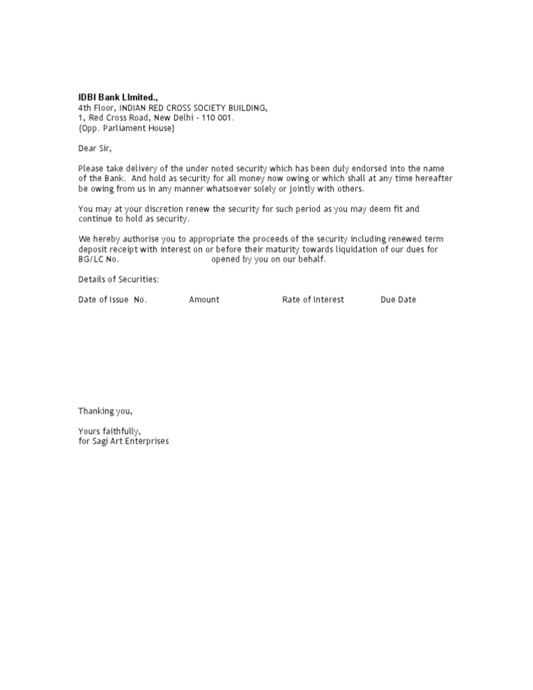 Security Delivery Authorization Letter | PDF