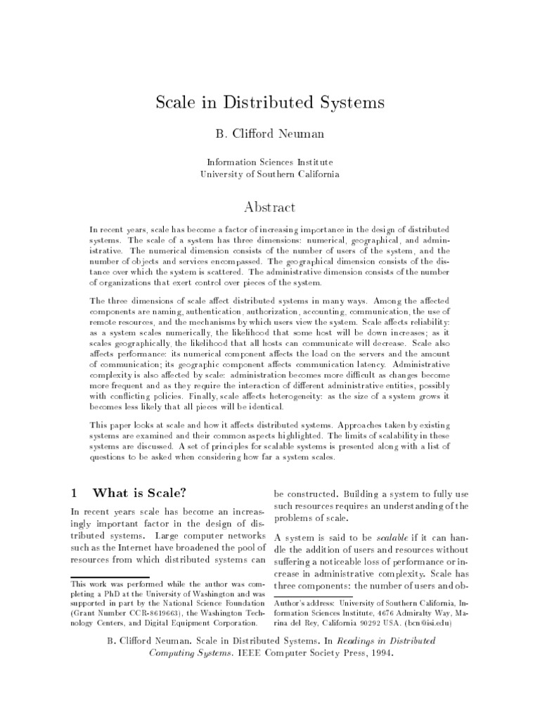 Understanding Scale in Distributed Systems | PDF | Scalability | Public ...