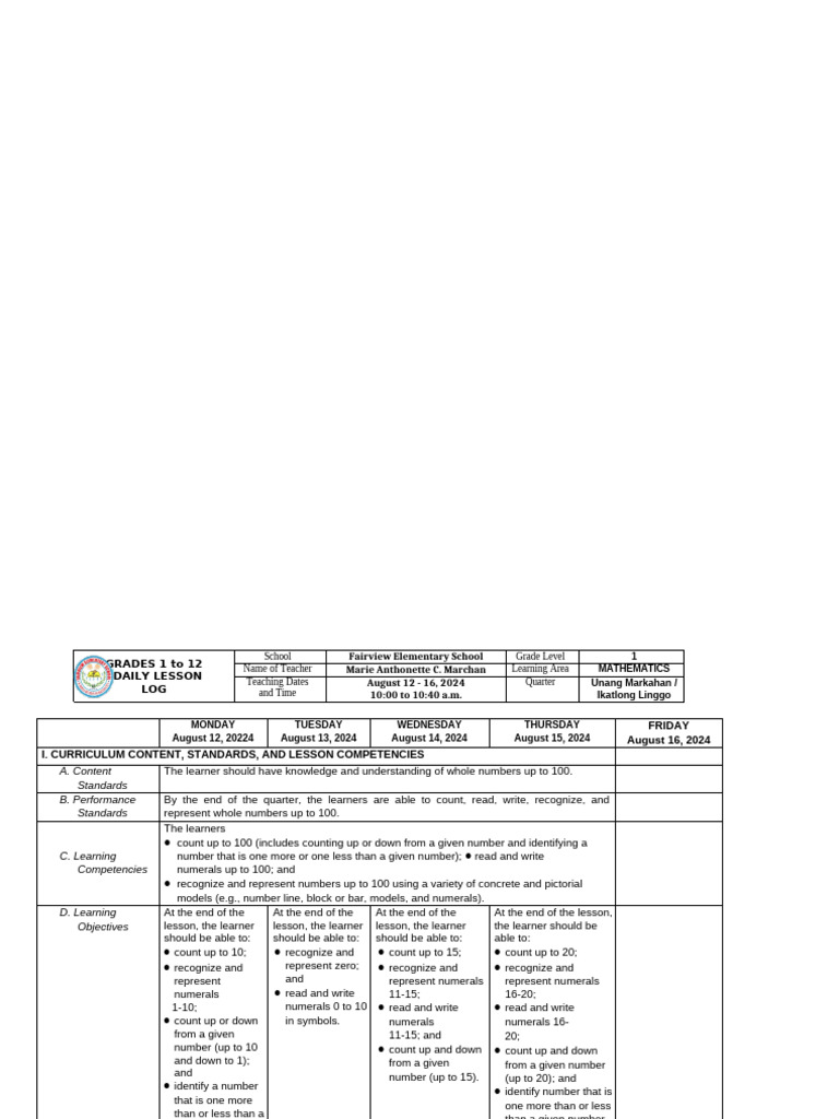 Math Week 3 | PDF | Learning | Cognition