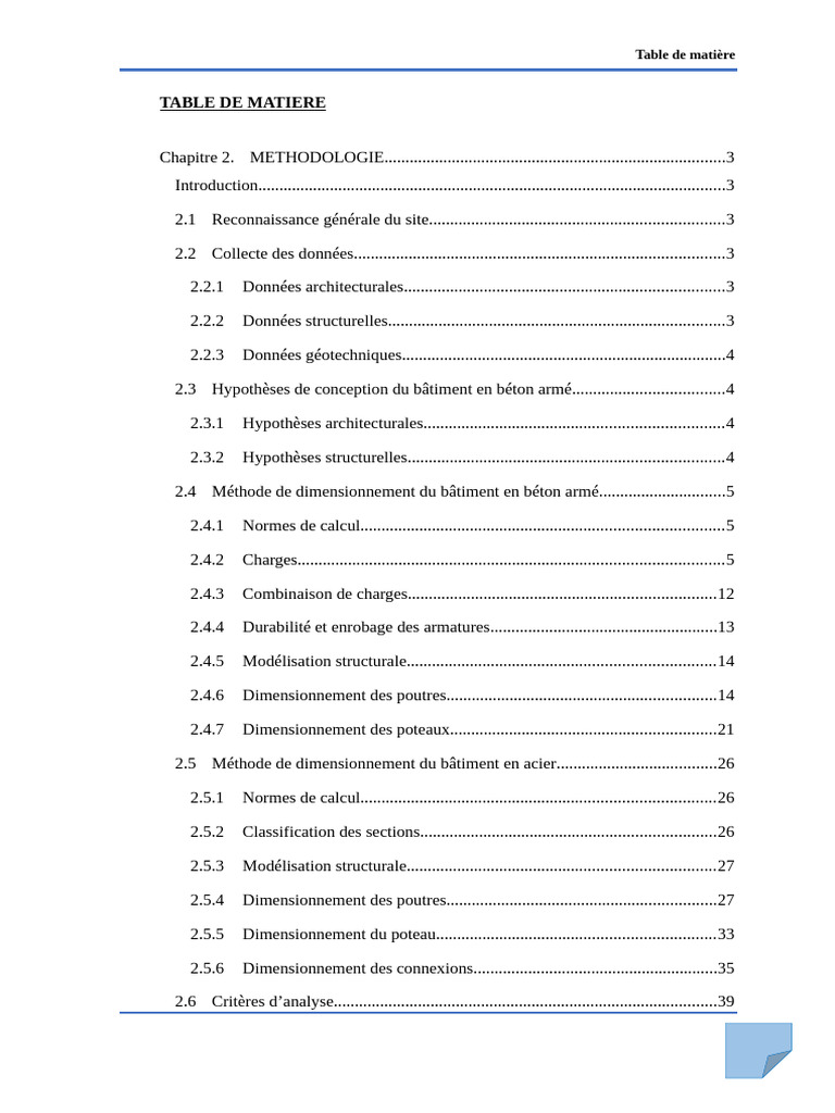 Table de Matiere | PDF