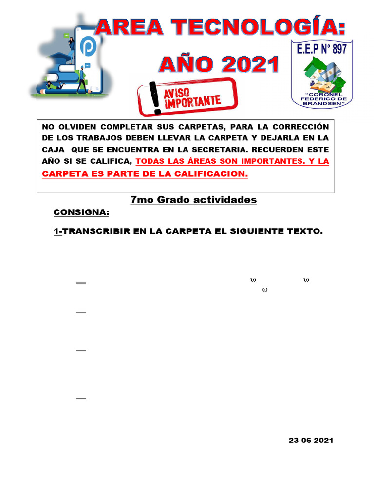 7mo Grado Actividades - Tecnología | PDF