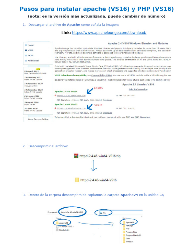 Instalar y configurar Apache y PHP | PDF | Php | Mi sql