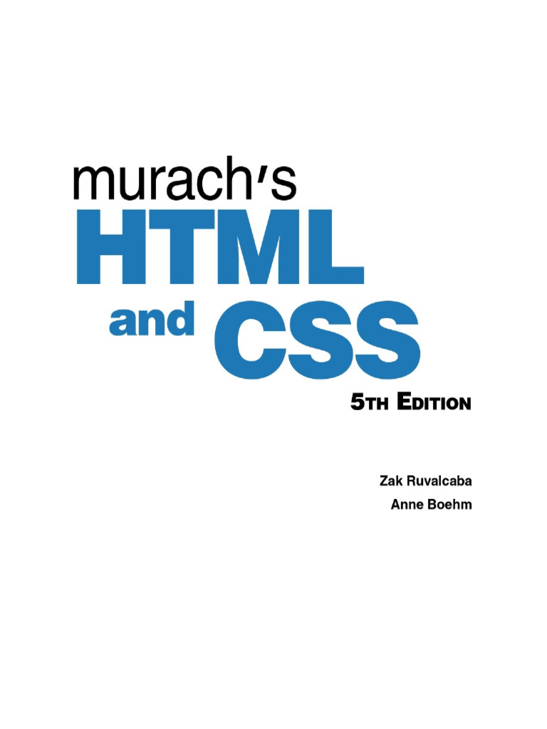 Murachs HTML and Css 5th Edition 5nbsped 1943872864 9781943872862 ...
