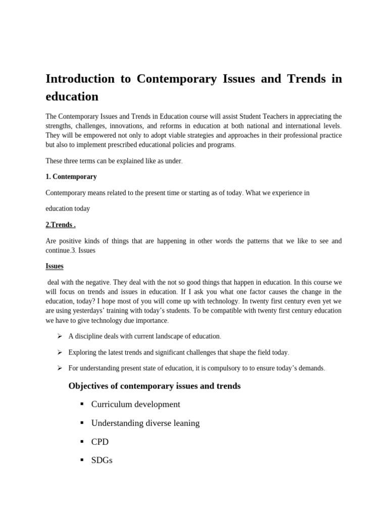 Contemporary Trends | PDF