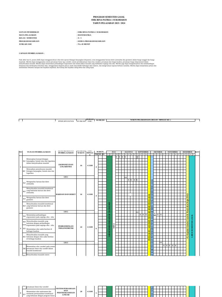 2.1 Prosem Gasal 2023-2024 | PDF