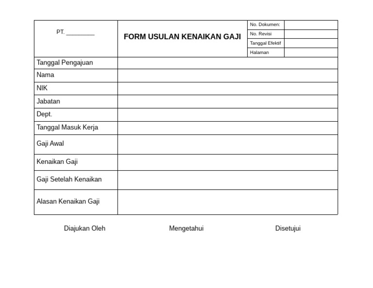 Formulir Perubahan Gaji | PDF