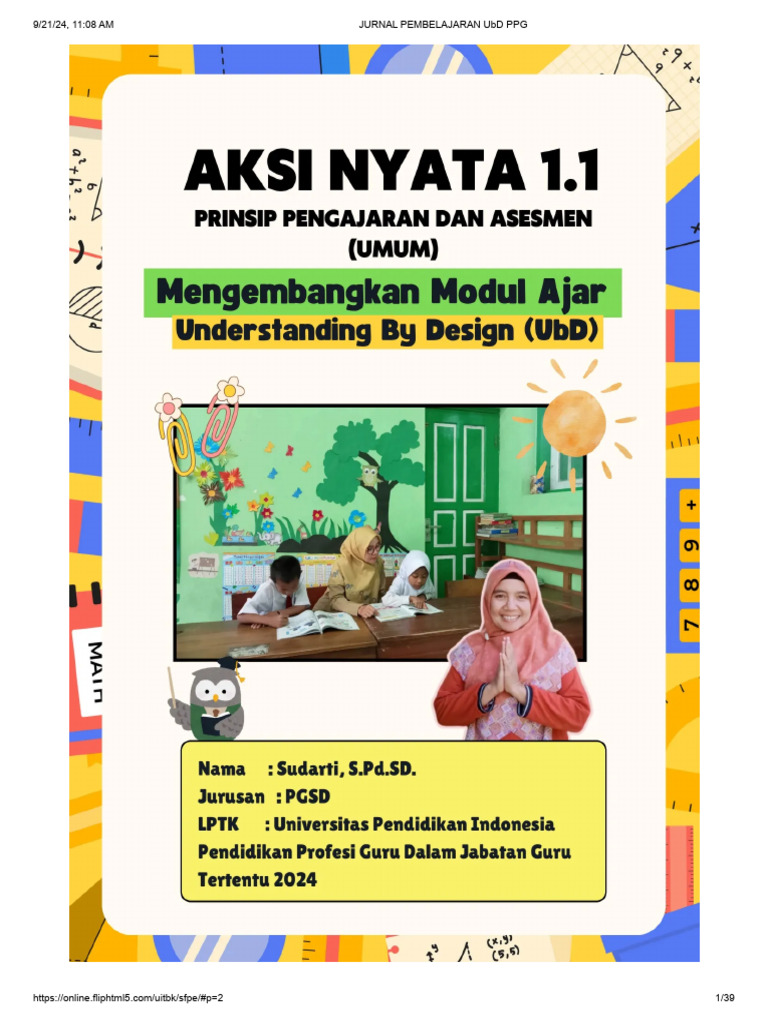 Jurnal Pembelajaran UbD PPG 2024 | PDF