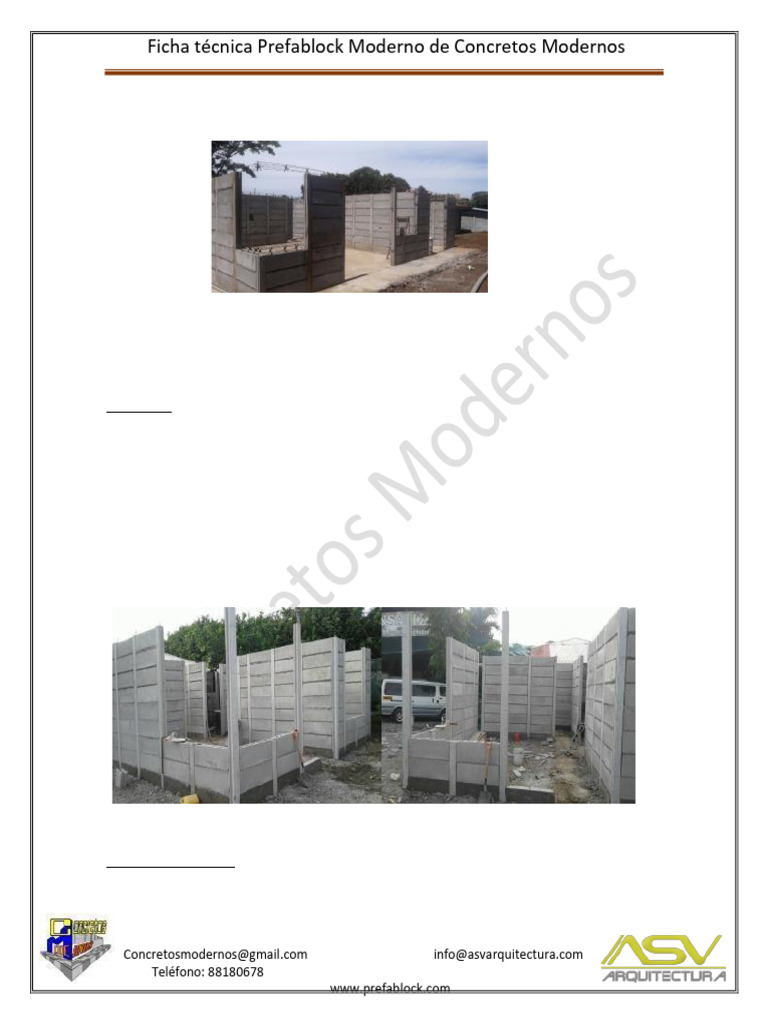 Ficha Técnica Prefablock Concretos. | PDF