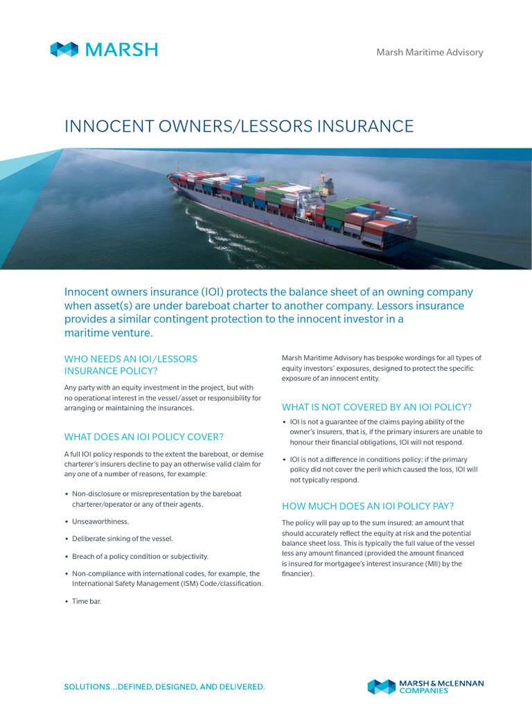 Innocent Owners Lessors Insurance | PDF