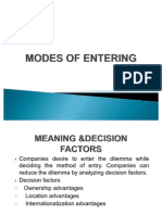 Modes of Entering