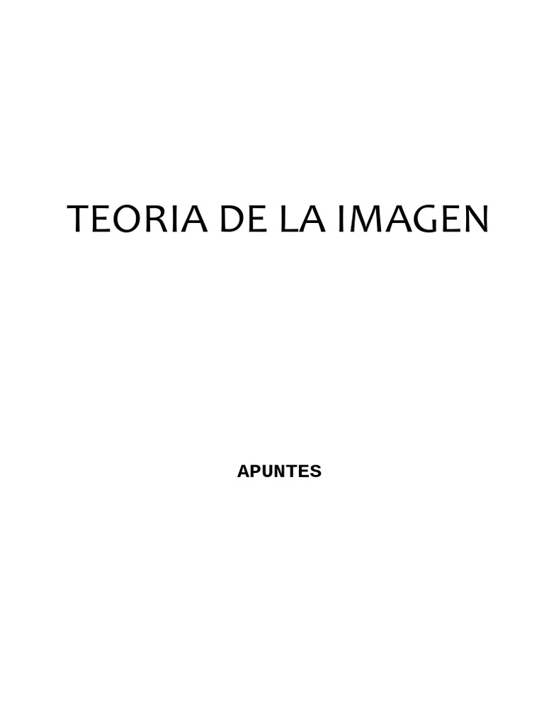 TEORIA DE LA IMAGEN Resumen | PDF