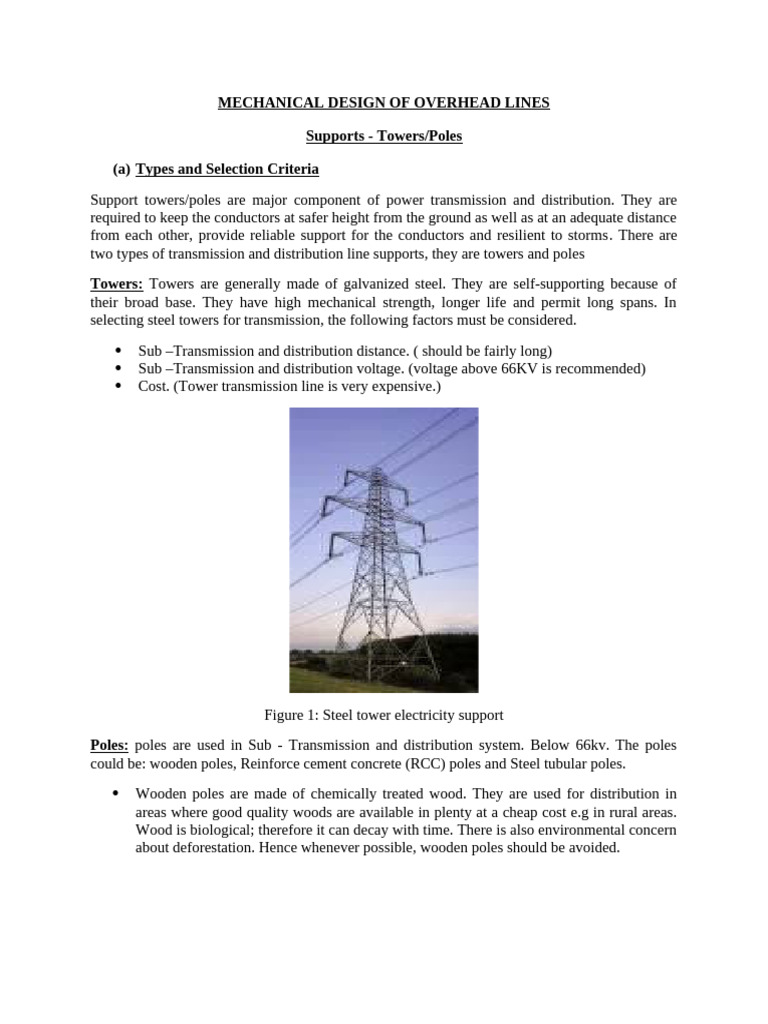 Overhead Line Support Design Guide | PDF | Electrical Conductor ...