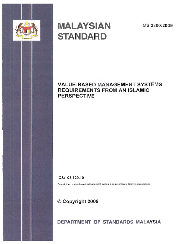 MS 2300 2009 Value-Based Management Systems Requirements From An ...