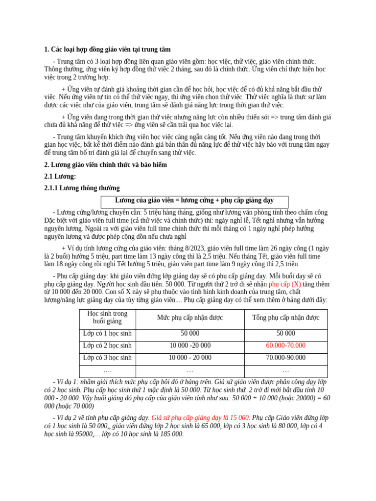 Lương và bảo hiêm GV toán | PDF