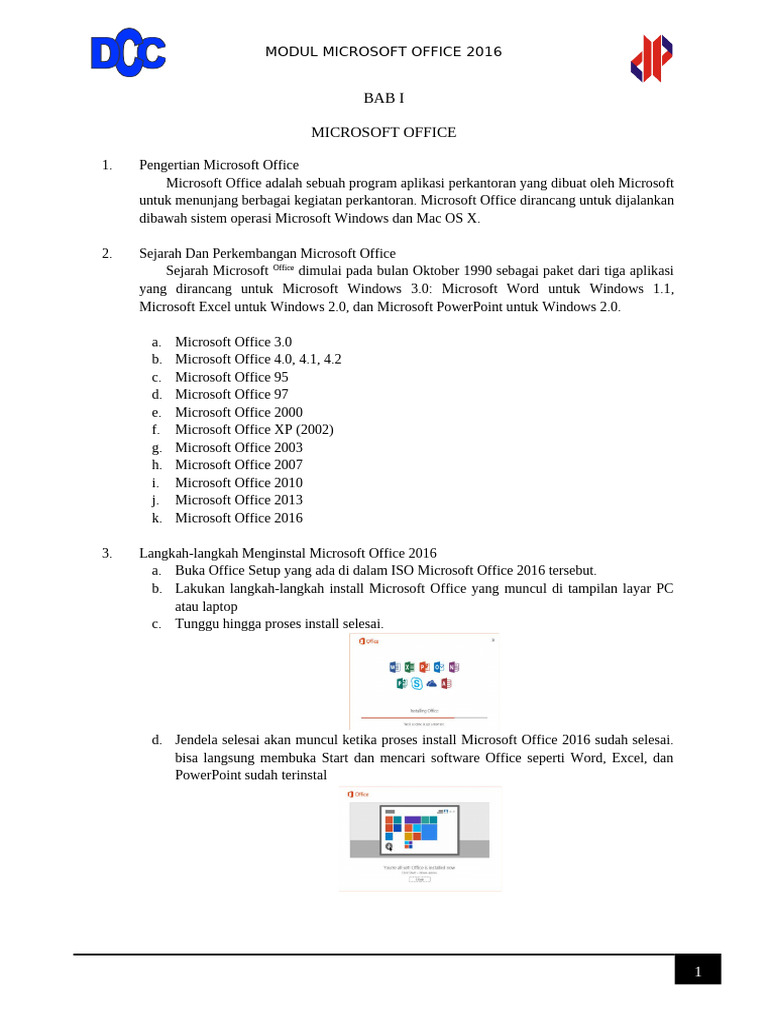 Modul Microsoft Office 2016 | PDF