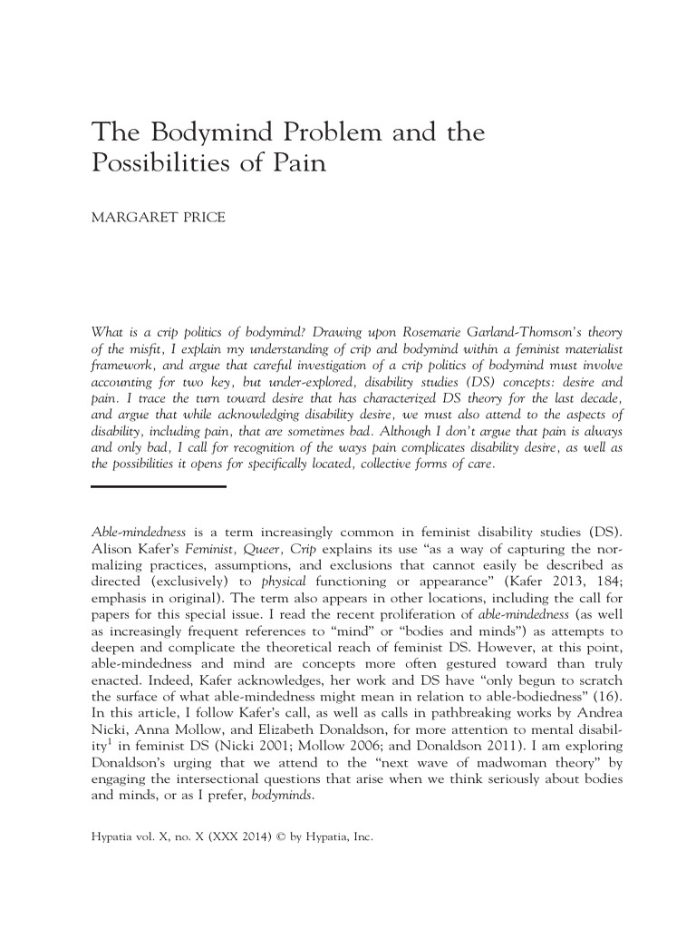 Crip Politics and Bodymind Dynamics | PDF | Disability | Philosophy