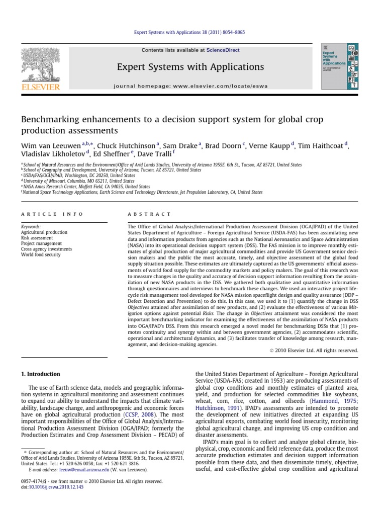 Enhancing Decision Support for Crop Assessment | PDF | Geographic ...