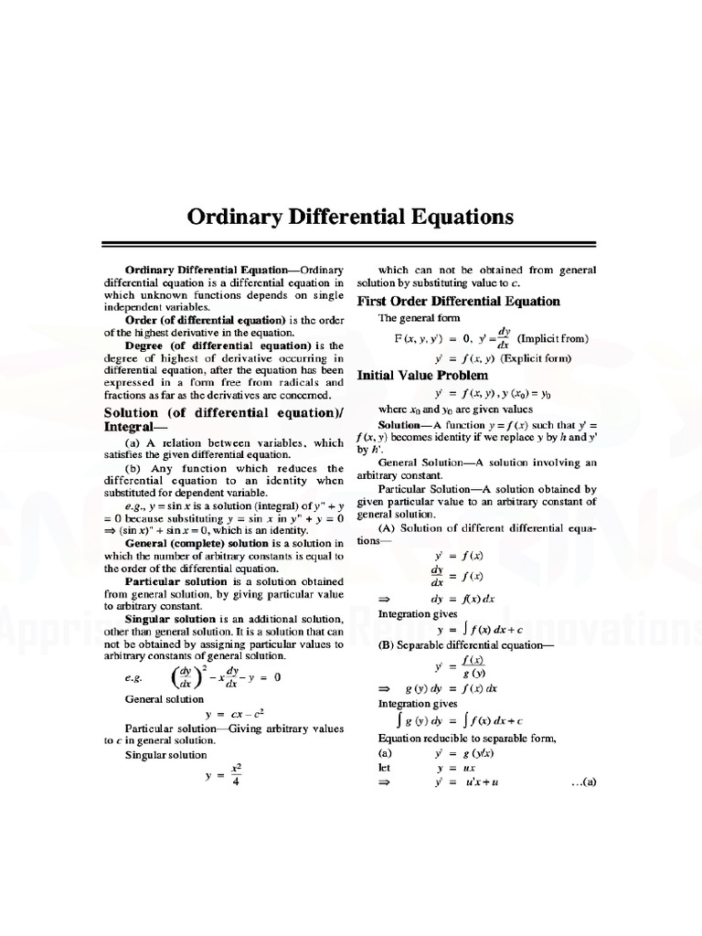 Online Differential Equation Resources | PDF | Equations | Differential ...