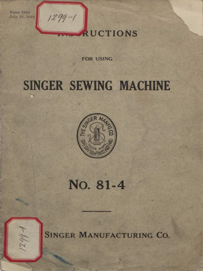 SINGER 81-4 INSTRUCTIONS BOOK en | PDF