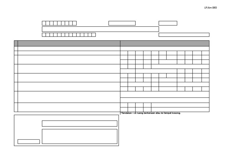 BORANG LP - Am 89D - SPASTIK - LAIN2 | PDF