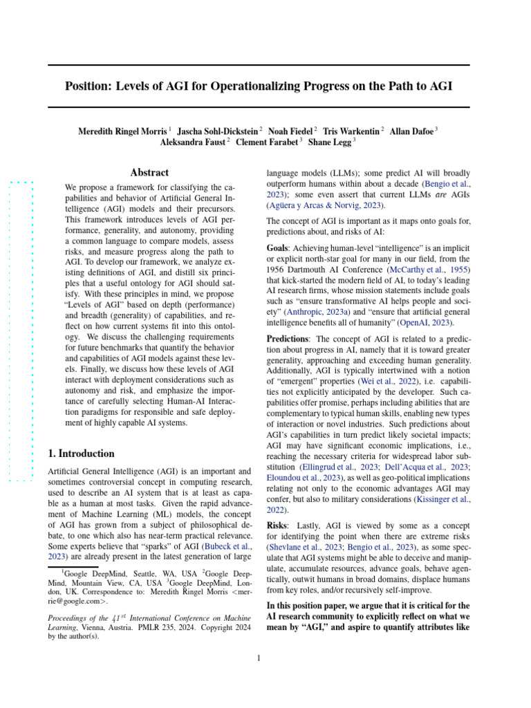Position: Levels of AGI For Operationalizing Progress On The Path To ...
