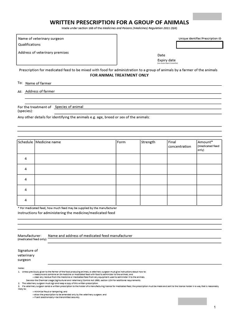 TPL Medicated Animal Feed Script | PDF