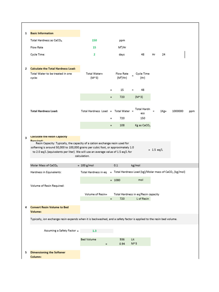 Filter Size and Flowrate Calculation | PDF