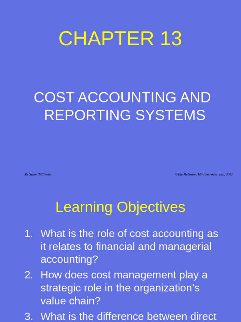 Chapter 13 Cost Accounting and Reporting Systems | PDF | Cost Of Goods ...